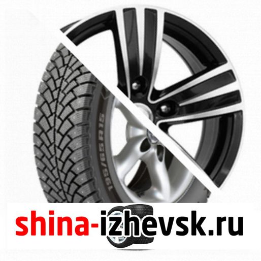Колесо в сборе BF Goodrich G Force Stud 215/55 R16 Q 97 + КиК Да Винчи-оригинал 7xR16 5×112 ET45 DIA57.1 Черный глянцевый с полированными элементами лицевой поверхности в Ижевске